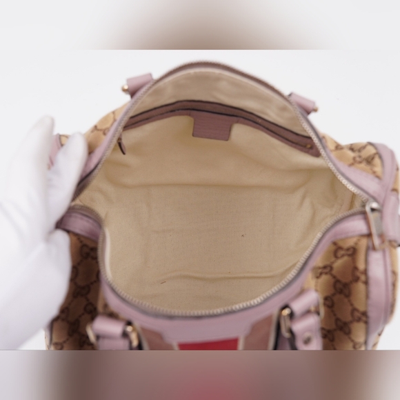 CC19 ❤️ GUCCI GG Monogram Vintage Web Boston - Picture 15 of 16